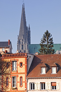 The gothic Chartres Cathedral, UNESCO World Heritage Site, Chartres, Eure-et-Loir, Centre, France, Europe