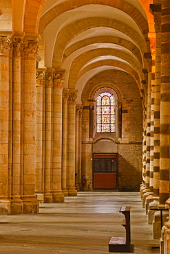 An aisle in St.-Julien du Mans Cathedral, Le Mans, Sarthe, Pays de la Loire, France, Europe 