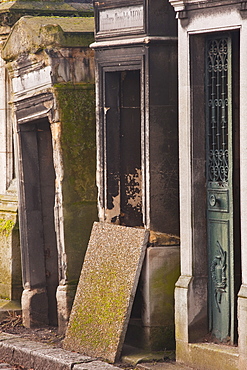 The graves of Pere Lachaise cemetery, Paris, France, Europe