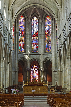 The nave of Saint Louis de Blois cathedral, Blois, Loir-et-Cher, Centre, France, Europe 