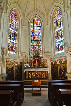 The interior of the chapel at Chaumont-sur-Loire Chateau, UNESCO World Heritage Site, Loire Valley, Loir-et-Cher, Centre, France, Europe