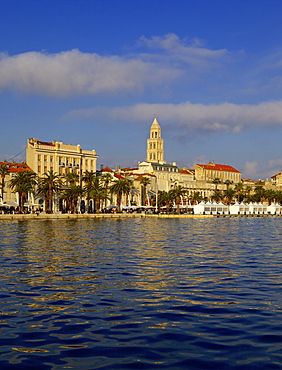 Waterfront and port at Split on the Dalmatian Coast, Adriatic Sea, Croatia, Europe 