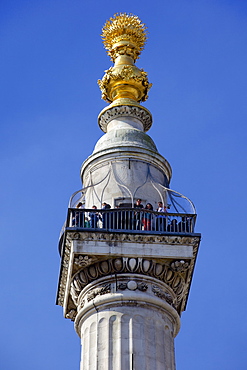 The Monument to the Great Fire of London of 1666, by Sir Christopher Wren and Robert Hooke, City of London, England, United Kingdom, Europe 