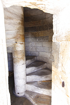 Steps inside the Leaning Tower of Pisa, UNESCO World Heritage Site, Tuscany, Italy, Europe