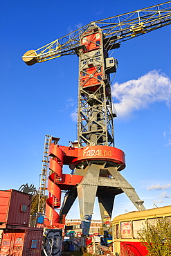 The Faralda Crane hotel at NDSM wharf in Amsterdam's hipster area in Amsterdam-Noord, Amsterdam, North Holland, The Netherlands, Europe