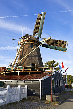 The old windmill Krijtmolen d'Admiraal dating from 1792 in Amsterdam Noord, Amsterdam, North Holland, The Netherlands, Europe