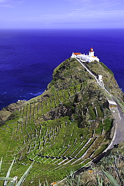 Gonçalo Velho lighthouse, Ponta do Castelo, Eastern Santa Maria Island, Azores, Portugal, Atlantic Ocean