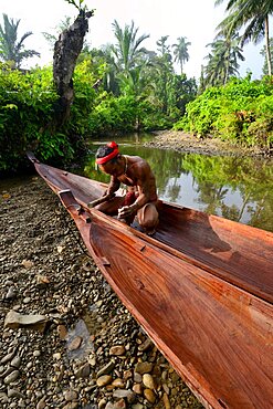 Hand-made monoxyle dugout Siberut island, Indonesia