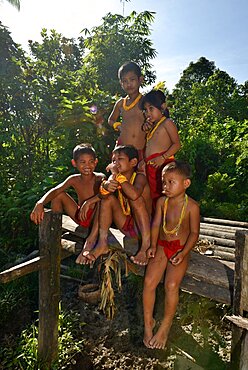 Mentawai children, Siberut, Mentawai, Indonesia