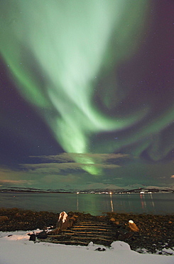 Aurora Borealis over Kvaloya Nature Scenery