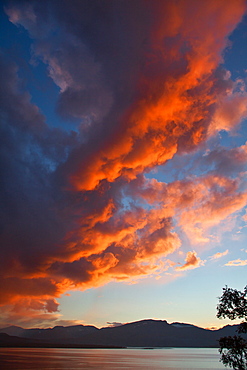 clouds in the evening sunset afterglow Norway Scandinavia Europe