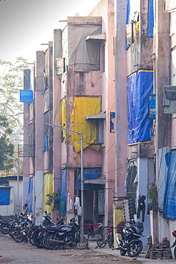 Slum housing in Ahmedabad; India;