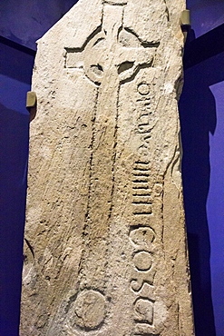 Ancient preserved grave slabs in Iona Abbey on Iona, off Mull, Scotland, UK.