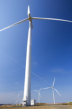 The Clyde Wind Farm in the Southern Uplands of Scotland near Biggar. It is one of europes largest incorporating 152 wind turbines that produce 350 MW and covers 47 square kilomtres