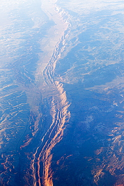 A fault line in Arizona from the air, USA.