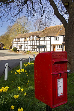 An ancient medieval Tudor timber framed house in Dilwyn, Herefordshire, UK.