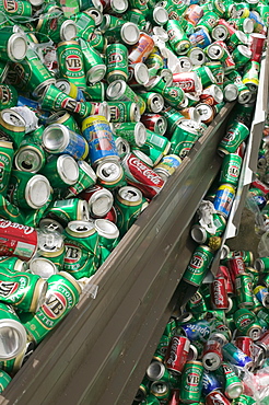 Aluminium drinks cans on Funafuti Atoll, Tuvalu, Pacific