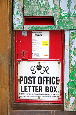 An old post box in Garrigill in the north Pennines, Cumbria, England, United Kingdom, Europe