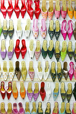 An Asian shoe shop in Leicester, Leicestershire, England, United Kingdom, Europe