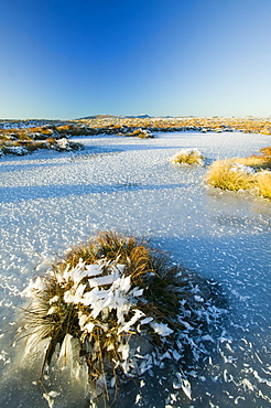 A frozen tarn on Red Screes in the Lake District National Park, Cumbria, England, United Kingdom, Europe