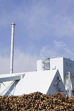 Eon's biofuel power station, carbon neutral, fuelled by wood from local woodlands, Lockerbie, Scotland, United Kingdom, Europe