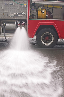 A fire tender in Ambleside, Cumbria, England, United Kingdom, Europe