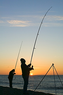 Sea fishing off Weybourne in Norfolk, England, United Kingdom, Europe