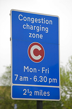 The congestion zone in London, England, United Kingdom, Europe