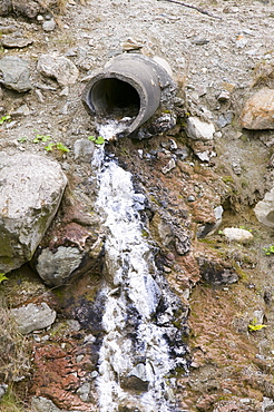 Polluted water at Greenside mines, Lake District, Cumbria, England, United Kingdom, Europe