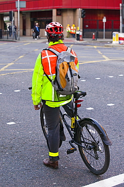 A cycle commuter in London, England, United Kingdom, Europe