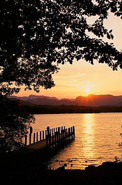 Windermere at sunset in the Lake District National Park, Cumbria, England, United Kingdom, Europe