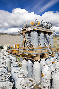 American military explosive rockets abandoned on a tip at Kangerlussuaq in Greenland, Polar Regions