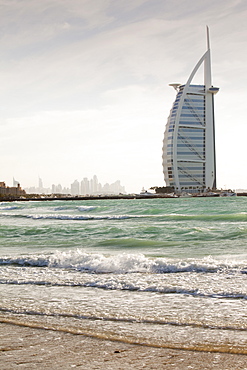 The iconic Burj al Arab hotel in Dubai, United Arab Emirates, Middle East