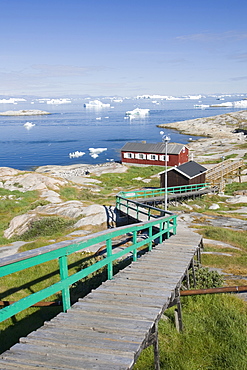 Colourful houses in Ilulissat on Greenland, Polar Regions