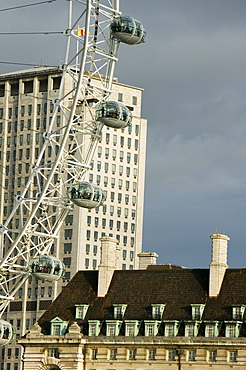 The London Eye on the Thames South Bank, London, England, United Kingdom, Europe