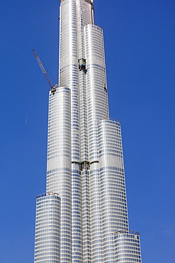 The Burj Dubai the worlds tallest building being constructed in Dubai, United Arab Emirates, Middle East