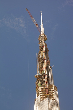 The Burj Dubai the worlds tallest building being constructed in Dubai, United Arab Emirates, Middle East