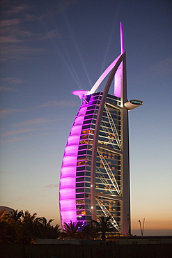 The iconic Burj al Arab hotel in Dubai, United Arab Emirates, Middle East