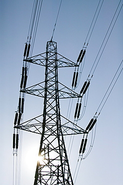 Electricity pylons in Leicestershire, England, United Kingdom, Europe