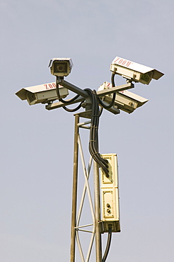 CCTV in a hotel car park, Leicester, Leicestershire, England, United Kingdom, Europe