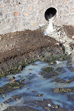 This badly polluted river is in the industrial city of Hangang, China, Asia