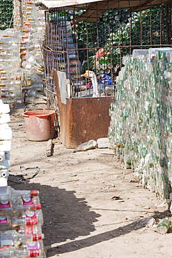 A family near Xian city make their living from recycling bottles and plastic, China, Asia