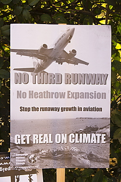 Protest banners at a climate change rally in London in December 2008, England, United Kingdom, Europe