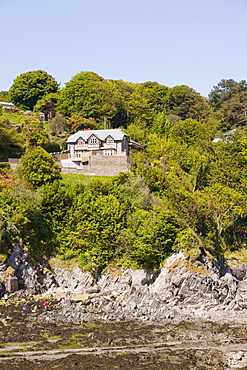 A house above Lee Bay on the north Devon coast near Ilfracome, Devon, England, United Kingdom, Europe