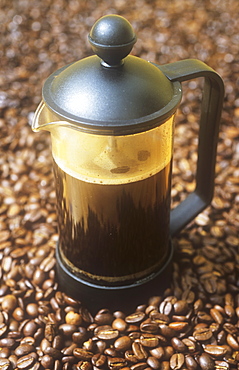 A cafetiere of coffee