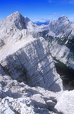 A limestone peak in the Triglav National Park, Slovenia, Europe