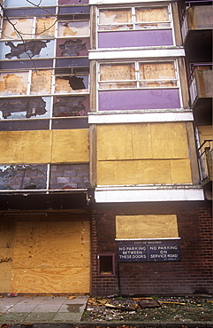 Derelict housing in Manchester, England, United Kingdom, Europe