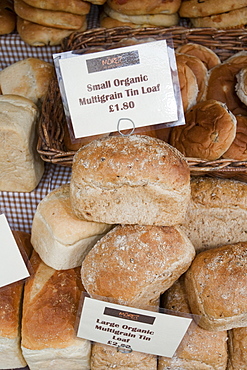 Bread on a farmers market in Kendal, Cumbria, England, United Kingdom, Europe