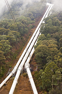 Pipes feeding the Murray 1 power station, part of the Snow Mountains hydro electric scheme, New South Wales, Australia, Pacific