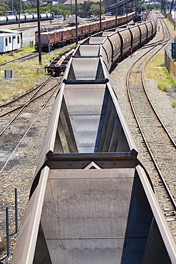 A coal train at Port Waratah in Newcastle which is the world's largest coal port, New South Wales, Australia, Pacific